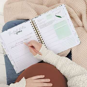 Pregnancy Journal Memory Book for Expecting Moms - Calendar for Pregnancy Planner - Weekly Monthly Organizer to Track Milestones - Hardcover with Keepsake Pocket - Gift for First Time Moms