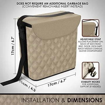 LUXXE Leather Car Trash Can & Tissue Box Combo Waterproof