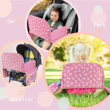 MENZOKE Kids Travel Tray with Tablet Holder in Pink