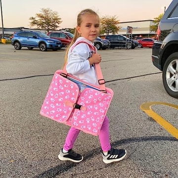 MENZOKE Kids Travel Tray with Tablet Holder in Pink