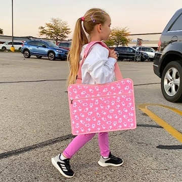 MENZOKE Kids Travel Tray with Tablet Holder in Pink