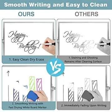 OWill Dry Erase White Board, 8” X 12” Small Whiteboard with Stand, Mini Whiteboard A4 Magnetic Desktop Board & Portable Double-Sided White Board Easel for Kids Drawing in School & Home