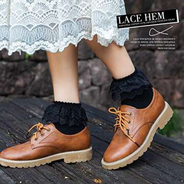 SEMOHOLLI Women Ankle Socks,Pearl Lace Ruffle Frilly Comfortable No-Show Cotton Socks Princess Socks...