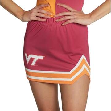 Lojobands Women's Tailgate Outfit College Game Day Skirt - Virginia Tech - Maroon
