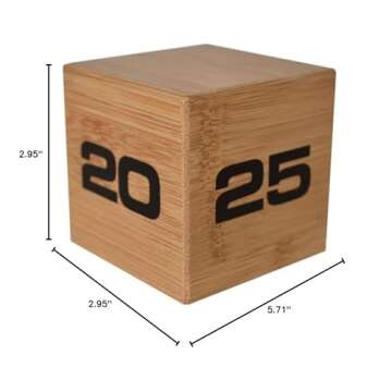 TimeCube Timer Natural Bamboo Wood, 5,10, 20 and 25 Minutes