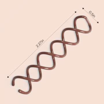 Kitsch Spiral Bobby Pins for Girls and Women - Hair Bun Maker | Rounded Tips, Chip-Resistant Bun Twist Spiral Hair Pins | Secure Hold All-Day - 3Pcs, Brown