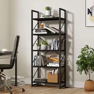 YITAHOME 5 Tiers Artsy Modern Bookshelf - Stylish Storage Solution