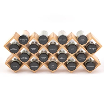 Kamenstein 18-Jar Spice Organizer Free 5-Year Refills Bamboo