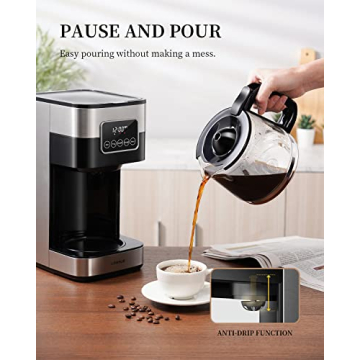 KIDISLE Programmable Coffee Maker with Brew Control