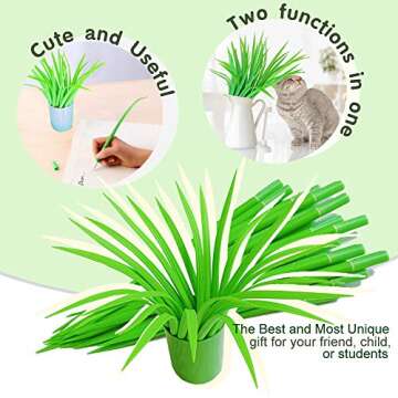Youdepot Gel Pens and Green Grass Holder - Pack of 25