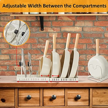 COZIMORE Pot Lid Organizer for Tidy Kitchen Storage