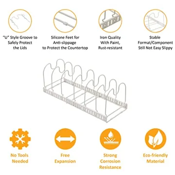 COZIMORE Pot Lid Organizer for Tidy Kitchen Storage