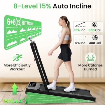 FelFast Walking Pad Treadmill with Auto Incline for Home