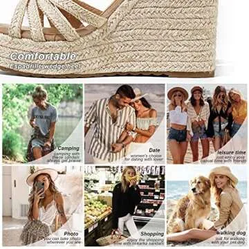 Mikaraka Womens Espadrille Wedge Sandals for Summer Style