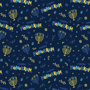 Happy Hanukkah Gift Wrap Variety Pack - 4 Rolls of Fun Designs