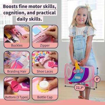 PUTSKA Busy Board Montessori Toys, Busy Book for Toddler Girl 3+ Years, Sensory Toys, Educational Le...