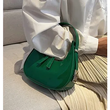 Chic Women's Crescent Shoulder Bags Retro Y2K Vegan Leather