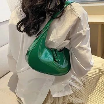 Chic Women's Crescent Shoulder Bags Retro Y2K Vegan Leather