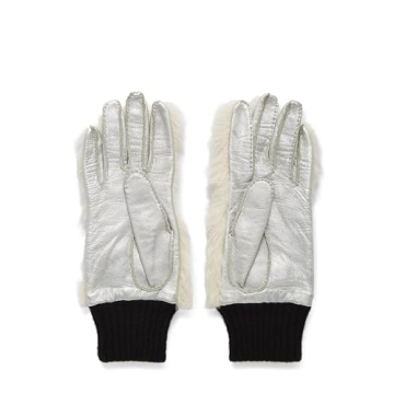 Chanel Pre-Loved White Faux Fur 'CC' Gloves for Elegant Style