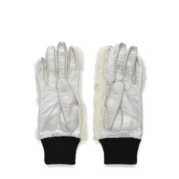 Chanel Pre-Loved White Faux Fur 'CC' Gloves for Elegant Style