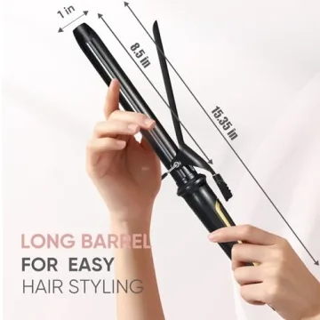 Lanvier 1 Inch Extra Long Curling Iron, Up to 450°F