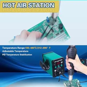 8786D Hot Air and Soldering Station with Digital Control