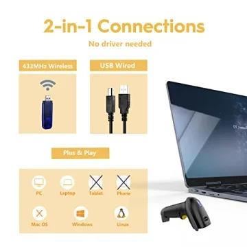NADAMOO Wireless Barcode Scanner for Efficient Inventory Management