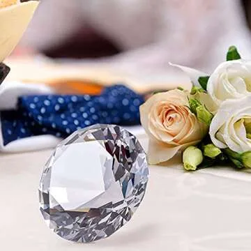 LACGO 3.15'' Clear Crystal Diamond Stand for Decor