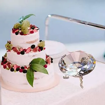 LACGO 3.15'' Clear Crystal Diamond Stand for Decor