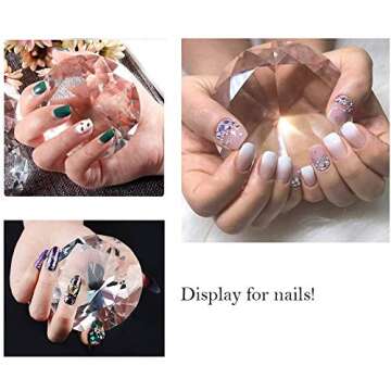 LACGO 3.15'' Clear Crystal Diamond with Stand, Nails Desk Display Jewels, Diamonds for Wedding or Home Table Centerpiece Decoration or Nails Desk Display, Diamond Paperweight