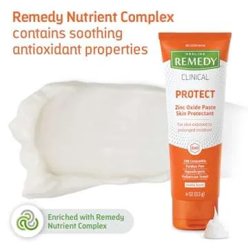 Medline Remedy Clinical Zinc Oxide Paste Skin Protectant (4 oz Tube), Vanilla Scent, Diaper Rash Cream, Incontinence Care, Wetness Protection, Paraben Free, Hypoallergenic, Adults, Children