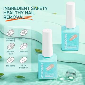 Morovan Gel Nail Polish Remover Kit: Quality Gel Polish Remover for Nails with Nail Strengthener Liquid Latex Tape Peel off Cuticle Pusher Quick Gel Remover for Nails in 3-5 min No Soaking Or Wrapping