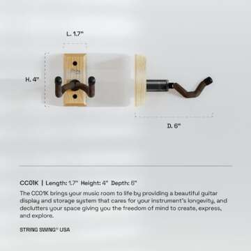 String Swing Guitar Wall Mount - Secure & Stylish Guitar Hangers