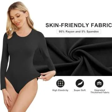 TVKSOM Women's Long Sleeve Bodysuit Pack for Stylish Comfort