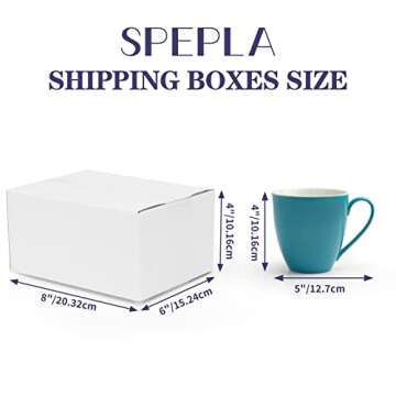 SPEPLA 40 Pack Small Shipping Boxes 8x6x4 Inches, White Corrugated Cardboard Mailing Box for Shipping, Packing, Business