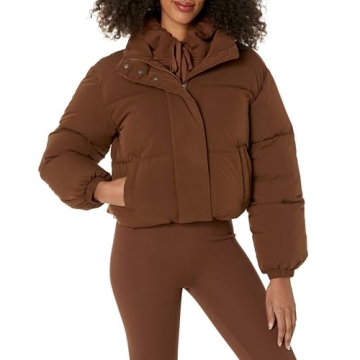 Amazon Essentials Women's Stylish Cropped Puffer Jacket - Warm & Water-Resistant