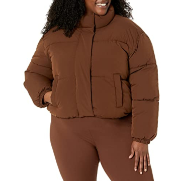 Women's Cropped Puffer Jacket Warm Stylish Water-Resistant