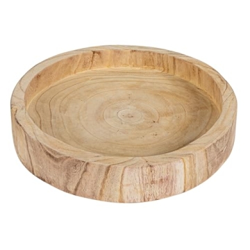 Creative Co-Op Paulownia Wood Hand Carved Tray