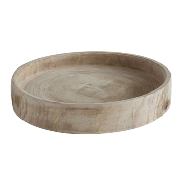 Creative Co-Op Paulownia Wood Hand Carved Tray