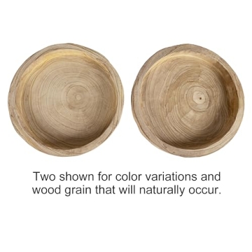 Creative Co-Op Paulownia Wood Hand Carved Tray