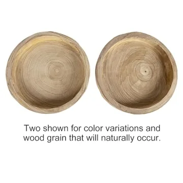 Creative Co-Op Paulownia Wood Hand Carved Tray