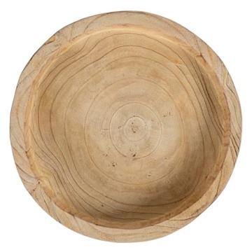 Creative Co-Op Paulownia Wood Hand Carved Tray