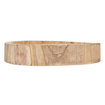 Creative Co-Op Paulownia Wood Hand Carved Tray