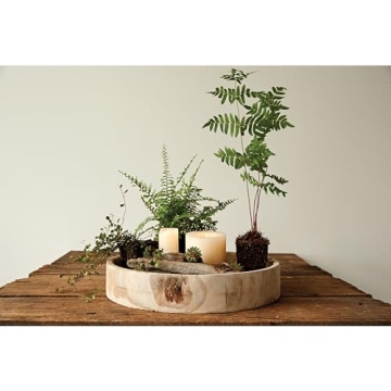 Creative Co-Op Paulownia Wood Hand Carved Tray