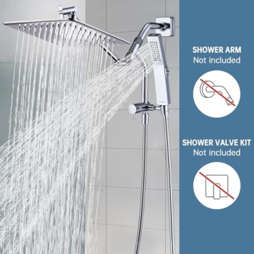 G-Promise All Metal 10 Inch Shower Head with Handheld