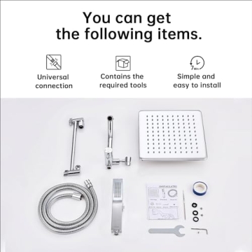 G-Promise All Metal 10 Inch Shower Head with Handheld