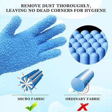 Evridwear Microfiber Plant Dusting Gloves Reusable Leaf Cleaning Glove for Houseplants,Blinds,Furniture and Small Objects