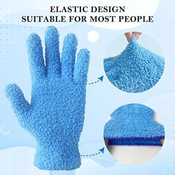 Evridwear Microfiber Plant Dusting Gloves Reusable Leaf Cleaning Glove for Houseplants,Blinds,Furniture and Small Objects