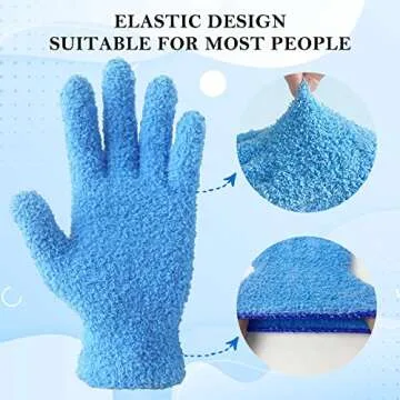 Evridwear Microfiber Plant Dusting Gloves Reusable Leaf Cleaning Glove for Houseplants,Blinds,Furniture and Small Objects