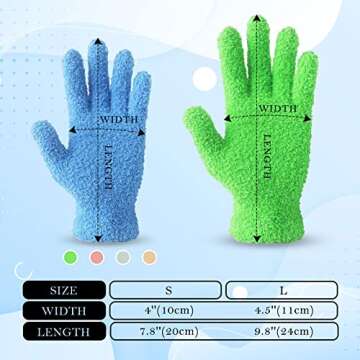 Evridwear Microfiber Plant Dusting Gloves Reusable Leaf Cleaning Glove for Houseplants,Blinds,Furniture and Small Objects